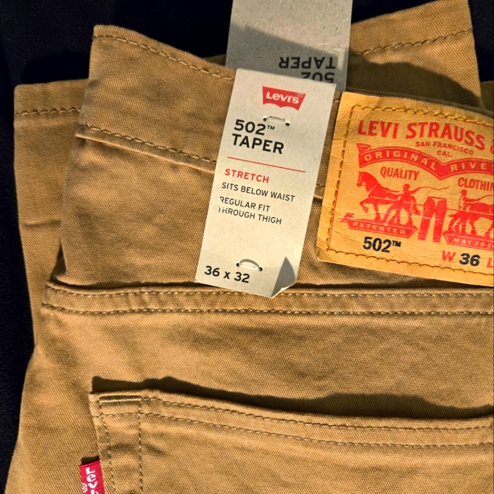 Levi's 502 NWT Taper Leg Canvas Pants 36 * 32